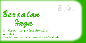 bertalan haga business card